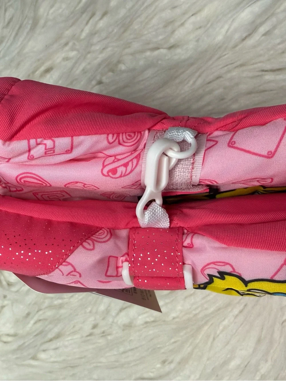 NWT Kids Pink Princess Peach Character Mittens with Star Accent Size S/M